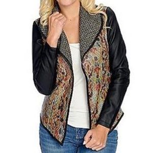 Kate & Mallory Multi Colored Textured Faux Leather Jacket